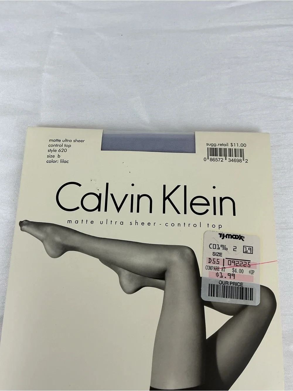 Vintage Calvin Klein Pantyhose Ultra Sheer Control Top Pantyhose Size B Lilac